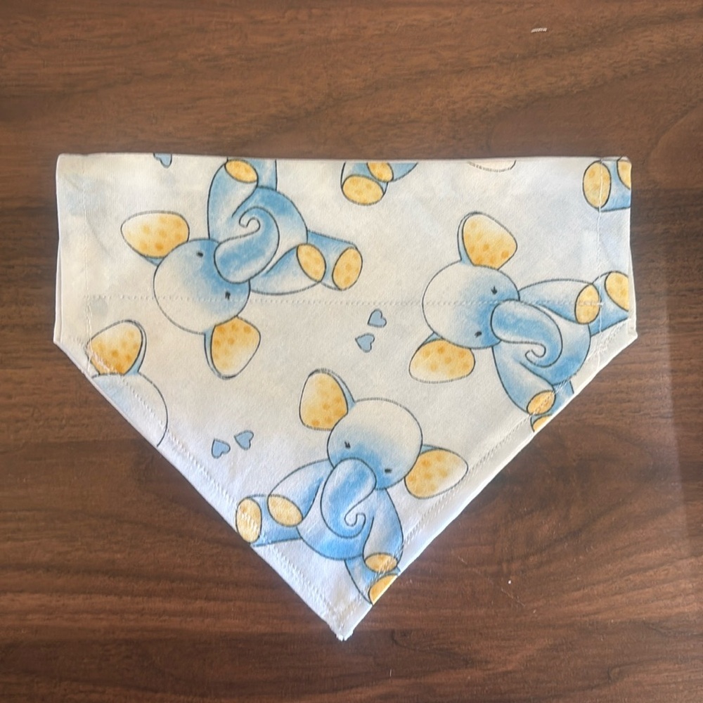 Adorable Blue Elephant Pet Bandana